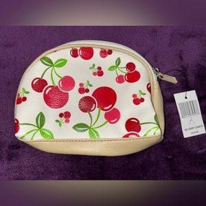 Disney Mickey Mouse Cherry White Cosmetic Pouch Bag NWT